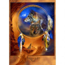 CAROL CAVALARIS GREETING CARD Wolf Dreams